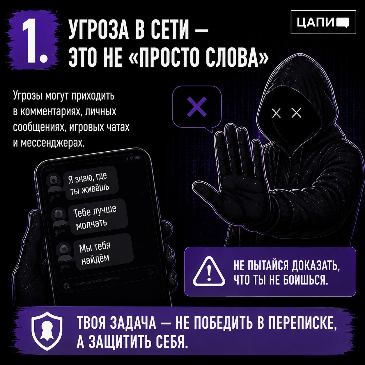 Угроза в сети - это не "ПРОСТО СЛОВА"